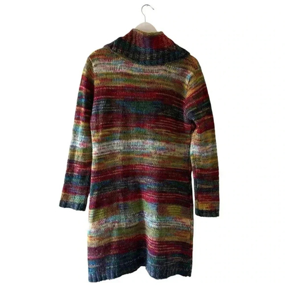 Ultra Flirt Turtleneck Knit Sweater Dress Front Pockets Colorful Artsy Sz 1X - Picture 5 of 9